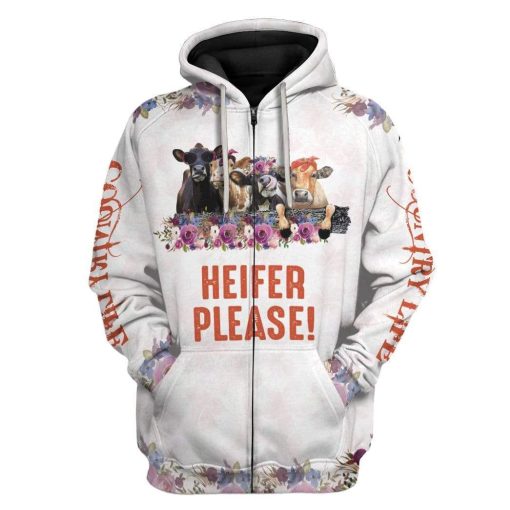 Heifer Please Custom T-Shirts Hoodies Apparel AN-DT0701201 3D Custom Fleece Hoodies Zip Hoodie S