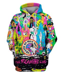 Hippie Flaming Life Custom T-shirt - Hoodies Apparel HP110152 3D Custom Fleece Hoodies Hoodie S 