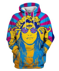 Hippie Girl wearing sunglasses Custom T-shirt - Hoodies Apparel HP110150 3D Custom Fleece Hoodies Hoodie S 