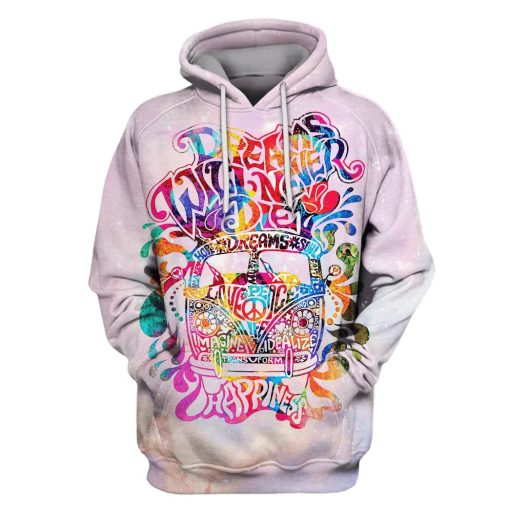 Hippie Happy Hoodies - T-Shirts Apparel HP110135 3D Custom Fleece Hoodies Hoodie S