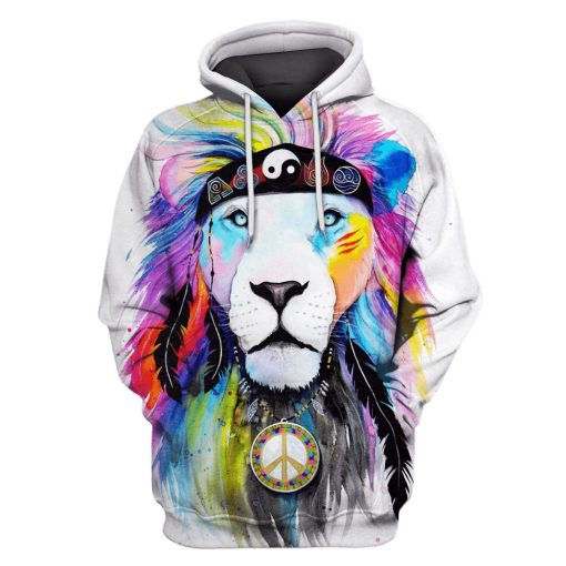 Hippie Lion Hoodies - T-Shirts Apparel WL110110 3D Custom Fleece Hoodies Hoodie S