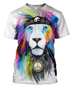 Hippie Lion Hoodies - T-Shirts Apparel WL110110 3D Custom Fleece Hoodies T-Shirt S