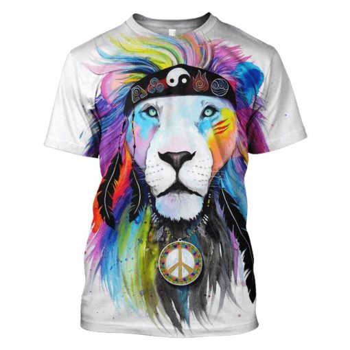 Hippie Lion Hoodies - T-Shirts Apparel WL110110 3D Custom Fleece Hoodies T-Shirt S