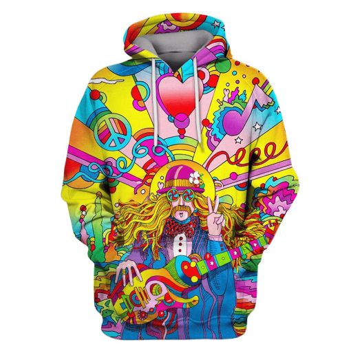 Hippie Musician Hoodies - T-Shirts Apparel HP110138 3D Custom Fleece Hoodies Hoodie S
