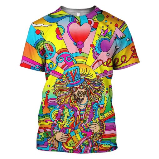 Hippie Musician Hoodies - T-Shirts Apparel HP110138 3D Custom Fleece Hoodies T-Shirt S