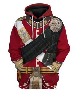 Hoodie Custom A Scottish Uniform Of A Lieutenant Apparel HD-TA14101913 3D Custom Fleece Hoodies Hoodie S 