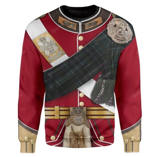 Hoodie Custom A Scottish Uniform Of A Lieutenant Apparel HD-TA14101913 3D Custom Fleece Hoodies Long Sleeve S