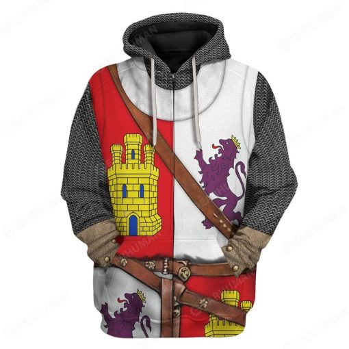 Hoodie Custom Castile And Le??n Armor Apparel H15109 3D Custom Fleece Hoodies Zip Hoodie S