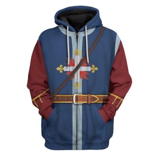 Hoodie Custom King's Musketeer Apparel A231005 3D Custom Fleece Hoodies Zip Hoodie S