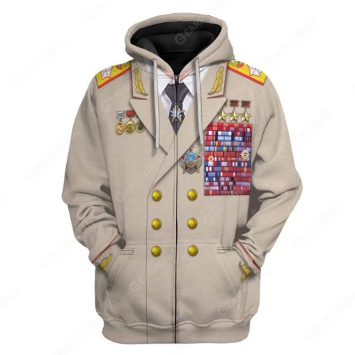 Hoodie Custom Leonid Ilyich Brezhnev Apparel HD-TT2391909 3D Custom Fleece Hoodies Zip Hoodie S