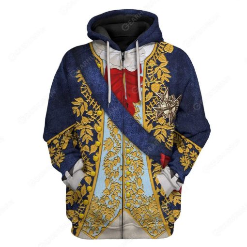 Hoodie Custom Louis XV Apparel T28814 3D Custom Fleece Hoodies Zip Hoodie S