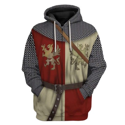 Hoodie Custom Polish Knight Apparel HD-TT15101910 3D Custom Fleece Hoodies Zip Hoodie S