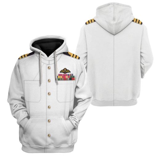 Hoodie Custom White Uniforms Of The Royal Navy Apparel HD-AT15101901 3D Custom Fleece Hoodies