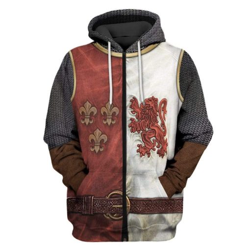 Hoodie hoodie Heraldic Knight Suit Costume Apparel H20206 3D Custom Fleece Hoodies Zip Hoodie S