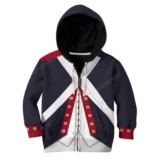 Hoodie Kid Continental Army Apparel HD-DT2791908K Kid 3D Apparel Kid Zip Hoodie 2XS