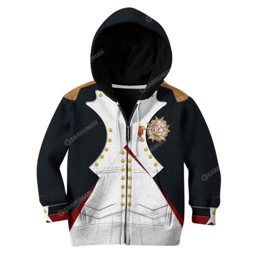 Hoodie Kid Custom Napoleon Bonaparte Apparel HD-DT2981913K Kid 3D Apparel Kid Zip Hoodie 2XS/3-4