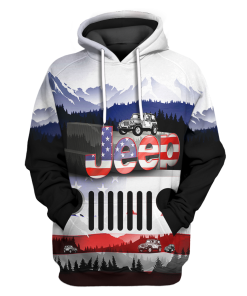 Gearhumans 3D Jeep American Flag Tshirt Hoodie Apparel