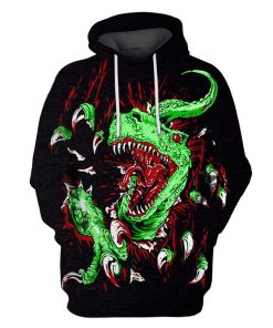 Horror Dinosaur Custom T-shirt - Hoodies Apparel MV110576 3D Custom Fleece Hoodies Hoodie S 
