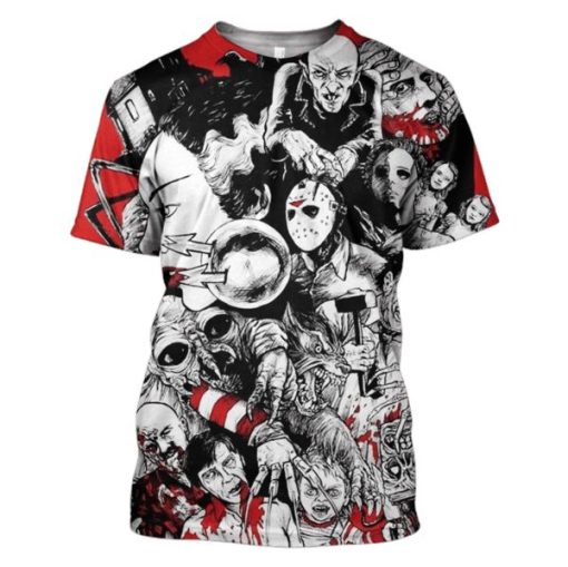 Horror Movie Villains Hoodies - T-Shirts Apparel MV110180 3D Custom Fleece Hoodies T-Shirt S