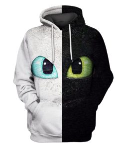 How To Train Your Dragon: Night Fury And Light Fury Custom T-shirt - Hoodies Apparel HD-MV110610 3D Custom Fleece Hoodies Hoodie S 