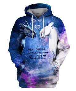 How To Train Your Dragon: Night Fury And Light Fury Facing Custom T-shirt - Hoodies Apparel HD-MV110604 3D Custom Fleece Hoodies Hoodie S 