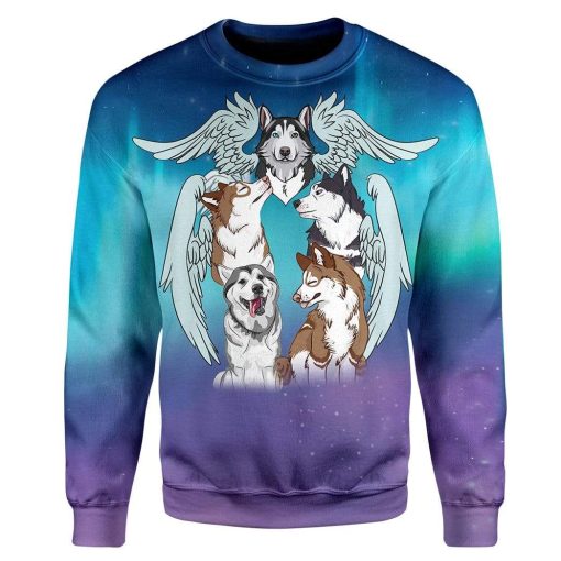 Husky Angels Custom T-Shirts Hoodies Apparel DG-AT1212191 3D Custom Fleece Hoodies Long Sleeve S