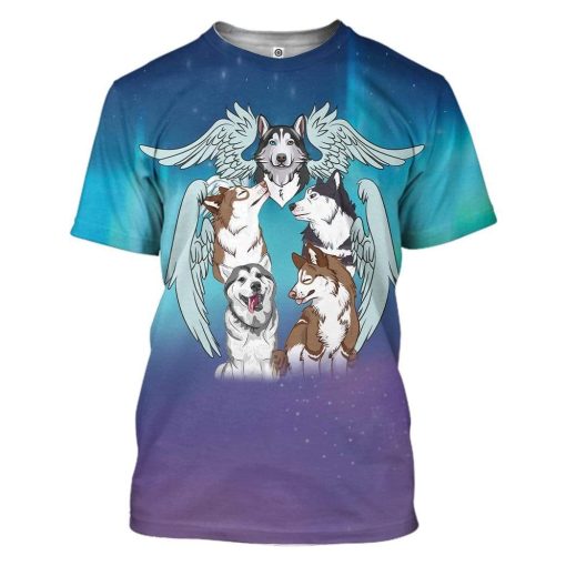 Husky Angels Custom T-Shirts Hoodies Apparel DG-AT1212191 3D Custom Fleece Hoodies T-Shirt S