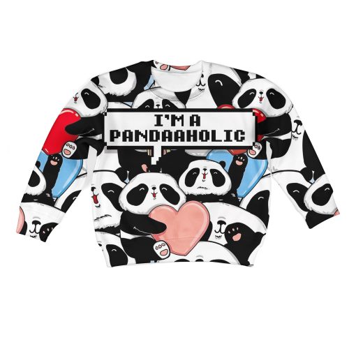 I Am A PandaAholic Kid Custom Hoodies T-shirt Apparel HD-PET110203K kid 3D apparel Kid Sweatshirt S/6-8
