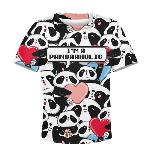 I Am A PandaAholic Kid Custom Hoodies T-shirt Apparel HD-PET110203K kid 3D apparel Kid T-Shirt XS