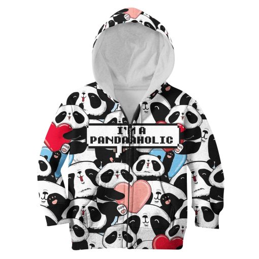 I Am A PandaAholic Kid Custom Hoodies T-shirt Apparel HD-PET110203K kid 3D apparel Kid Zip Hoodie S/6-8
