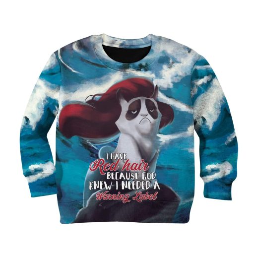 I Have Red Hair Because God Knew I Need A Warning Label Custom Hoodies T-shirt Apparel HD-GH20009K kid 3D apparel Kid Sweatshirt S/6-8
