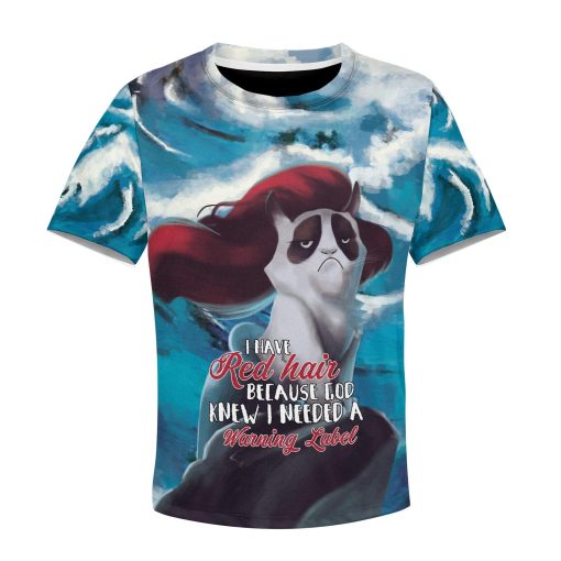 I Have Red Hair Because God Knew I Need A Warning Label Custom Hoodies T-shirt Apparel HD-GH20009K kid 3D apparel Kid T-Shirt XS