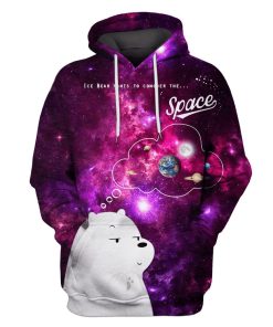 Ice bear wants to conquer the space Custom T-shirt - Hoodies Apparel GH110384 3D Custom Fleece Hoodies Hoodie S 