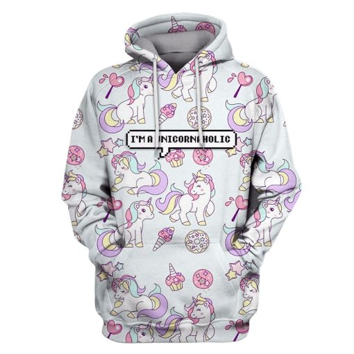 I'm A Unicornholic Hoodies - T-Shirts - Zip Hoodies Apparel uni110106 3D Custom Fleece Hoodies Hoodie S
