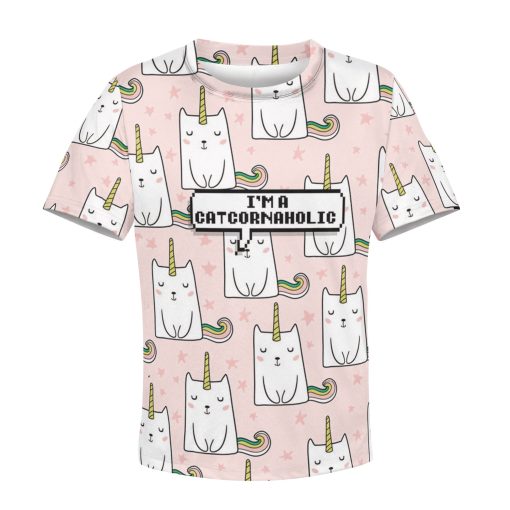 I'm Catcornaholic Custom Hoodies T-shirt Apparel HD-UNI110151K kid 3D apparel Kid T-Shirt XS