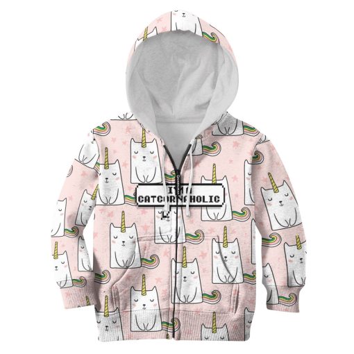 I'm Catcornaholic Custom Hoodies T-shirt Apparel HD-UNI110151K kid 3D apparel Kid Zip Hoodie S/6-8