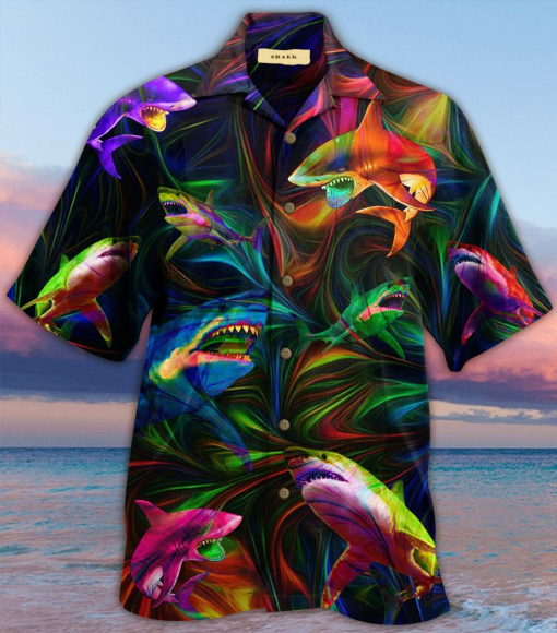 Gearhumans 3D Colorful Shark Hawaii Shirt 11 Gearhumans 3D Colorful Shark Hawaii Shirt