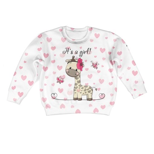 It's a girl Kid Custom Hoodies T-shirt Apparel HD-PET110341K kid 3D apparel Kid Sweatshirt S/6-8