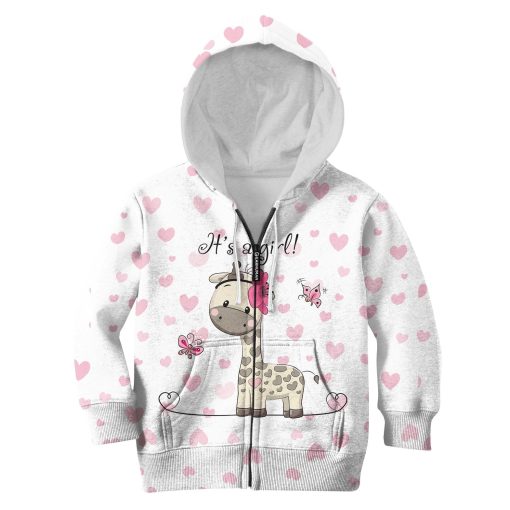 It's a girl Kid Custom Hoodies T-shirt Apparel HD-PET110341K kid 3D apparel Kid Zip Hoodie S/6-8