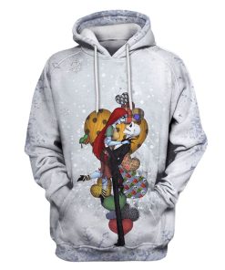 Jack and Sally in winter Custom T-shirt - Hoodies Apparel MV110573 3D Custom Fleece Hoodies Hoodie S 