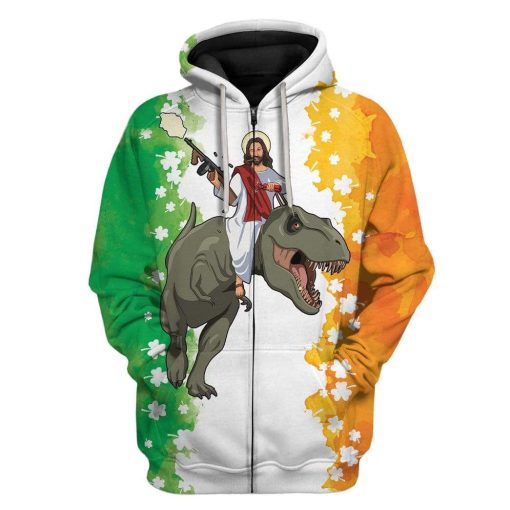 Jesus Trex Custom T-Shirts Hoodies Apparel HD-QM0302202 3D Custom Fleece Hoodies Zip Hoodie S