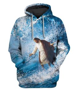 Jesus Walking On Water Custom T-shirt - Hoodies Apparel HD-GH20074 3D Custom Fleece Hoodies Hoodie S 