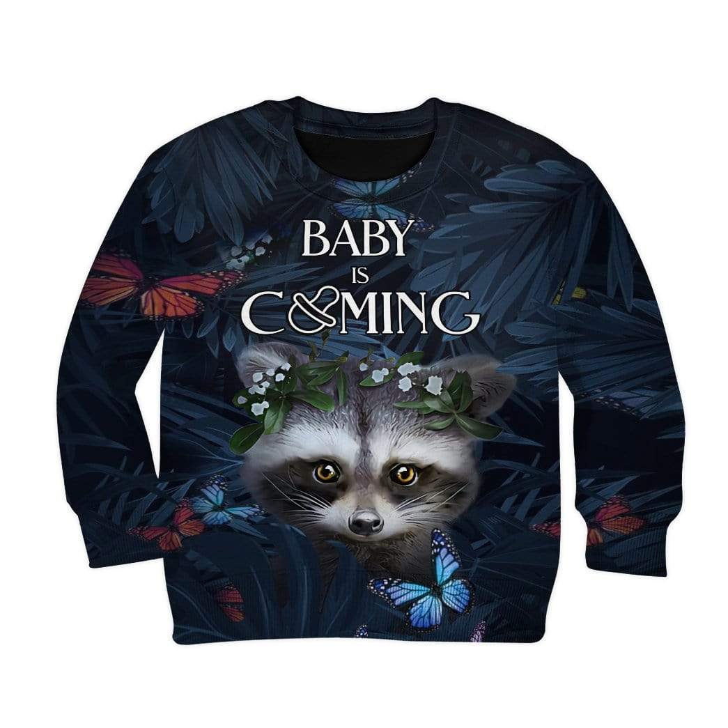 Gearhumans Kid Custom Baby Is Coming Apparel 2 Kid Custom Baby Is Coming Apparel HD-AT2481914K Kid 3D Apparel Kid Sweatshirt S/6-8