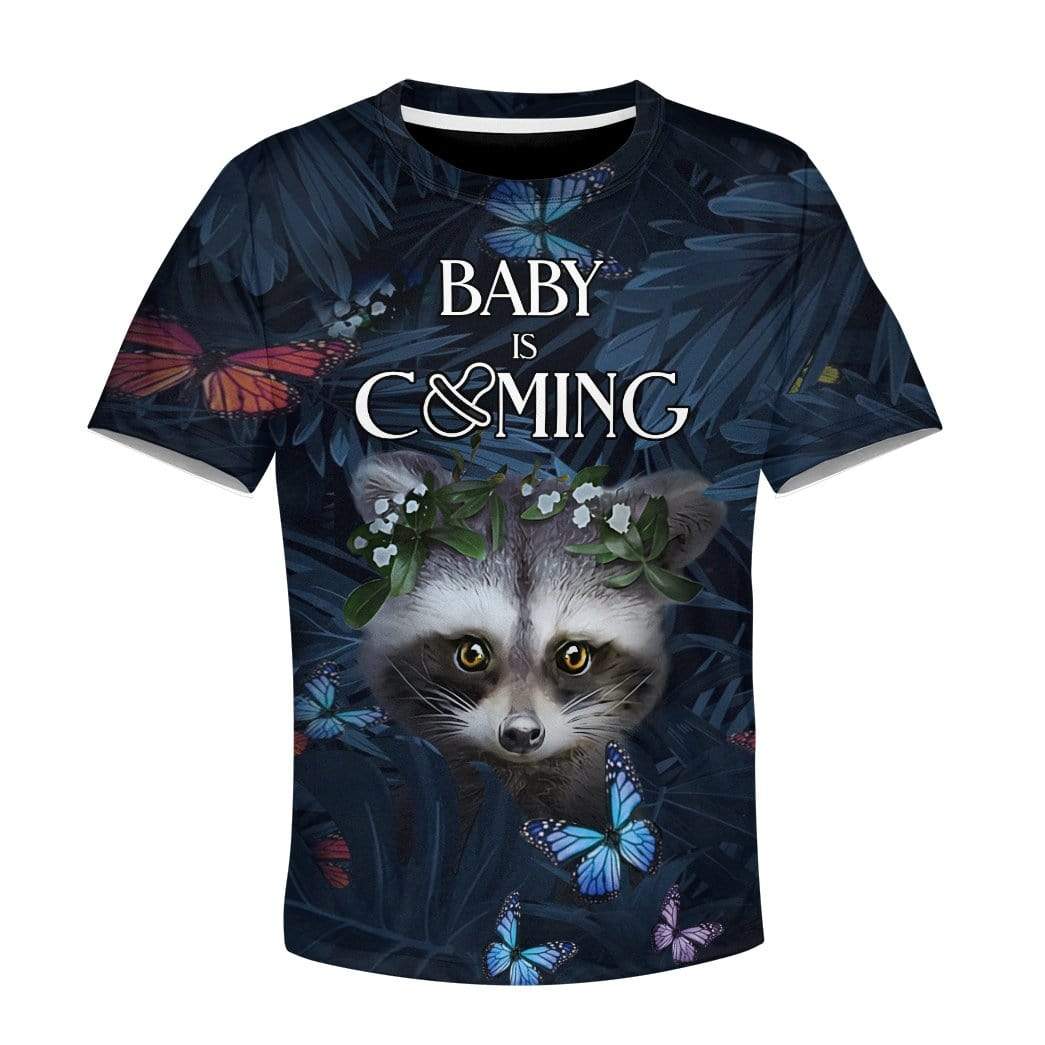 Gearhumans Kid Custom Baby Is Coming Apparel 3 Kid Custom Baby Is Coming Apparel HD-AT2481914K Kid 3D Apparel Kid T-Shirt XS
