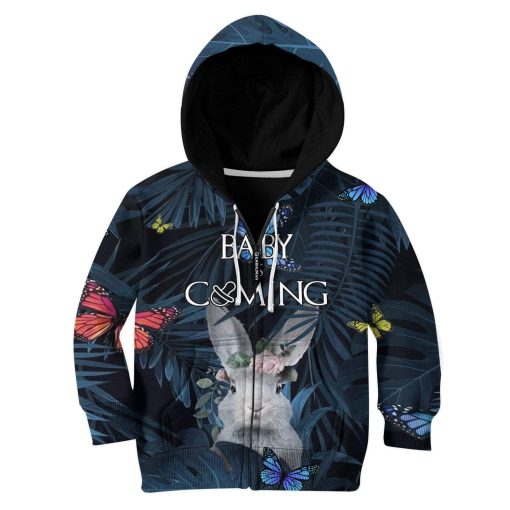 Kid Custom Baby Is Coming Apparel HD-AT3081901K Kid 3D Apparel Kid Zip Hoodie S/6-8