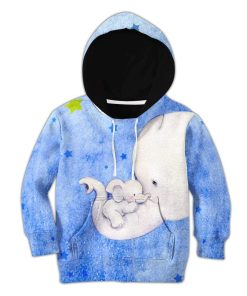 Kid Custom Hoodies T-shirt Cute Boy Elephant Never forget that you are loved HD-GH0281917K kid 3D apparel Kid Hoodie S/6-8 