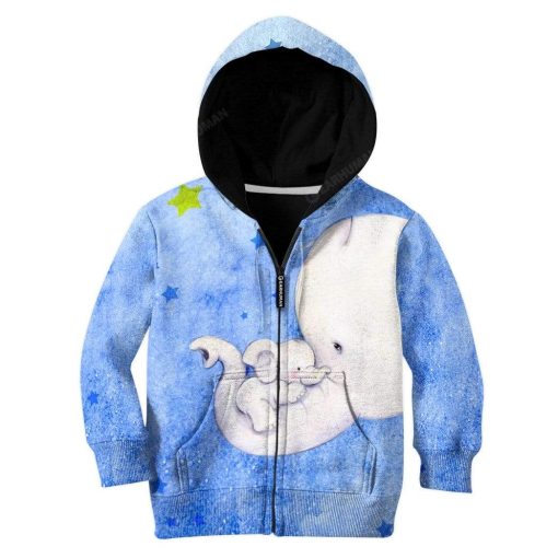 Kid Custom Hoodies T-shirt Cute Boy Elephant Never forget that you are loved HD-GH0281917K kid 3D apparel Kid Zip Hoodie S/6-8