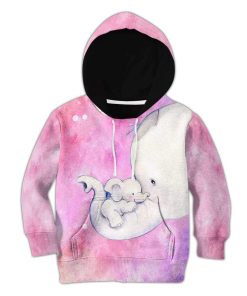 Kid Custom Hoodies T-shirt Cute Girl Elephant Never forget that you are loved HD-GH0281916K kid 3D apparel Kid Hoodie S/6-8 