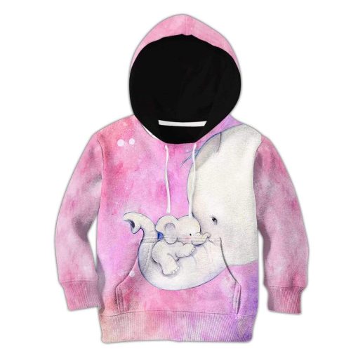 Kid Custom Hoodies T-shirt Cute Girl Elephant Never forget that you are loved HD-GH0281916K kid 3D apparel Kid Hoodie S/6-8