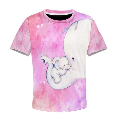 Kid Custom Hoodies T-shirt Cute Girl Elephant Never forget that you are loved HD-GH0281916K kid 3D apparel Kid T-Shirt XS